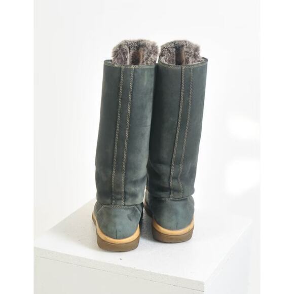 Timberland Kickadilla Faux Fur Nubuck Mid-Calf Lace-Up Boots 7.5 Gray Winter - Picture 4 of 13